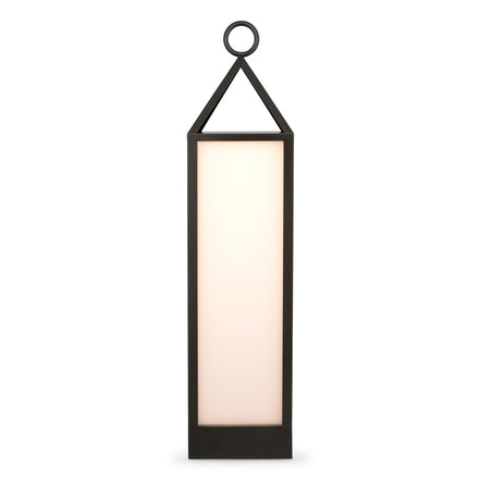 Lampă de masă de exterior Riserva XL, finisaj bronz cu reflexe, sticlă albă