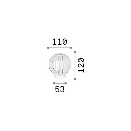 Lampă de masă Diamond TL1 – desen tehnic cu dimensiuni