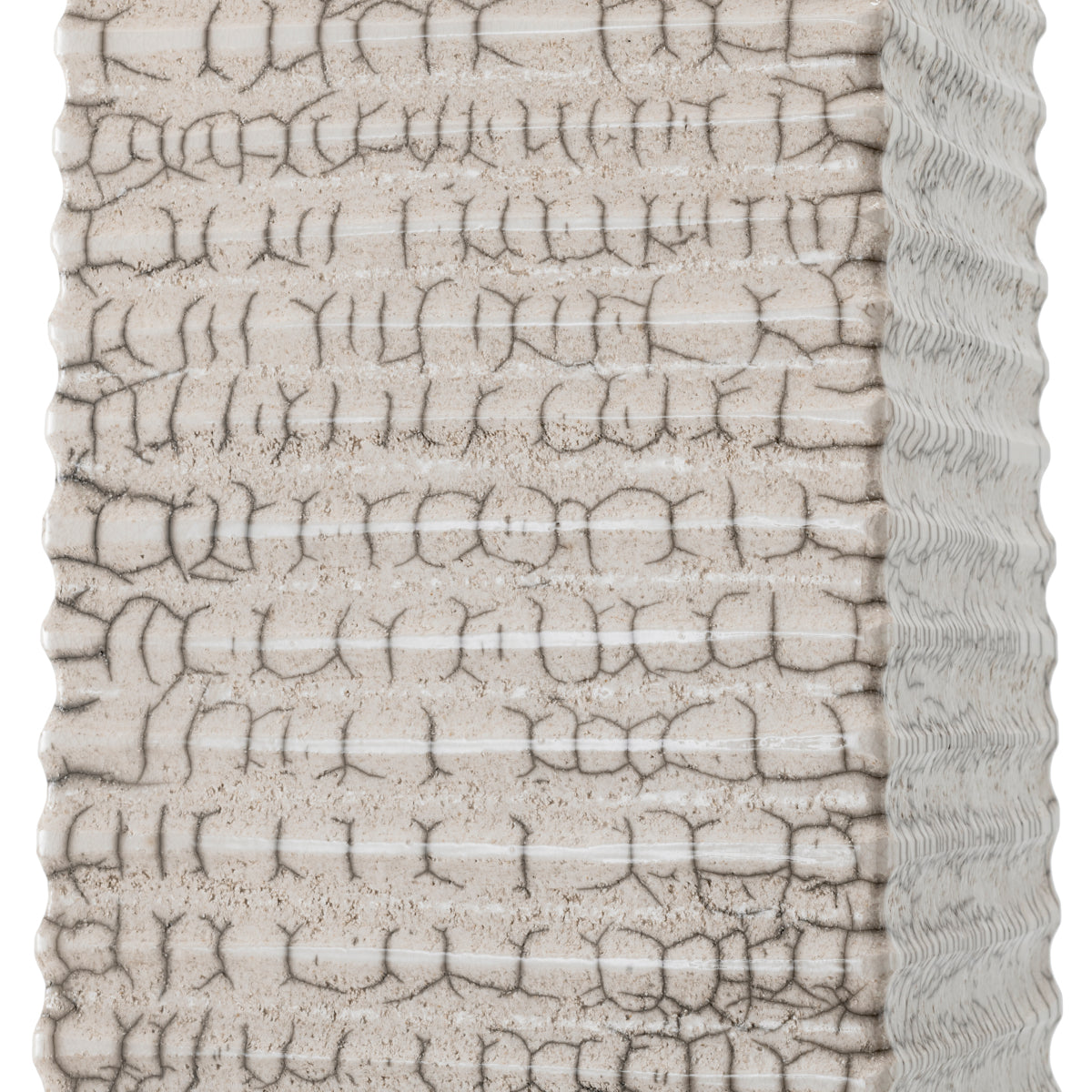 Lampă de masă Division, ceramică raku, alb craclat, cu abajur