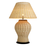 Lampă de masă Dupoint, ratan natural, cu abajur