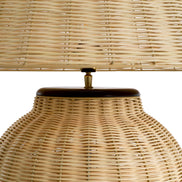 Lampă de masă Dupoint, ratan natural, cu abajur
