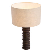Lampă de masă Gilardon, finisaj bronz cu reflexe, cu abajur