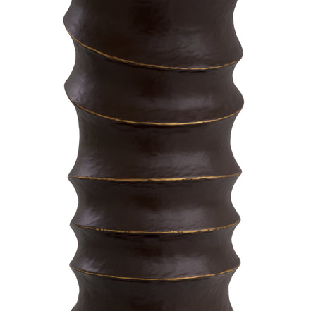 Lampă de masă Gilardon, finisaj bronz cu reflexe, cu abajur