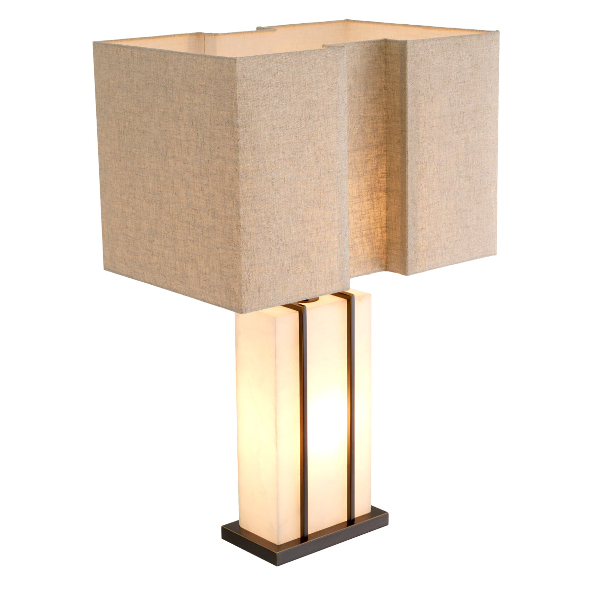 Lampă de masă Graham, finisaj bronz cu reflexe, cu abajur