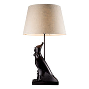 Lampă de masă Horus, finisaj bronz cu reflexe, cu abajur