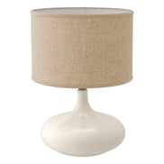 Lampă de masă Jones, ceramică albă craclată, cu abajur