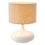 Lampă de masă Jones, ceramică albă craclată, cu abajur