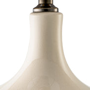 Lampă de masă Jones, ceramică albă craclată, cu abajur