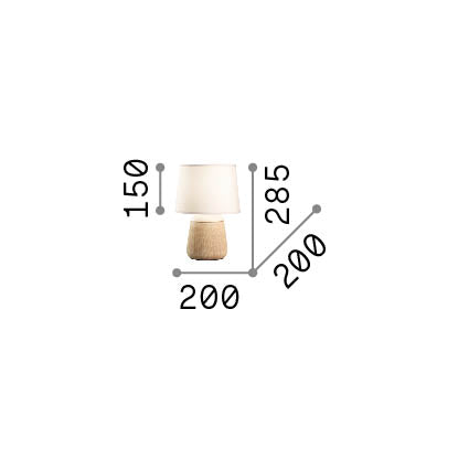 Lampă de masă Kali'-2 TL1 – desen tehnic cu dimensiuni