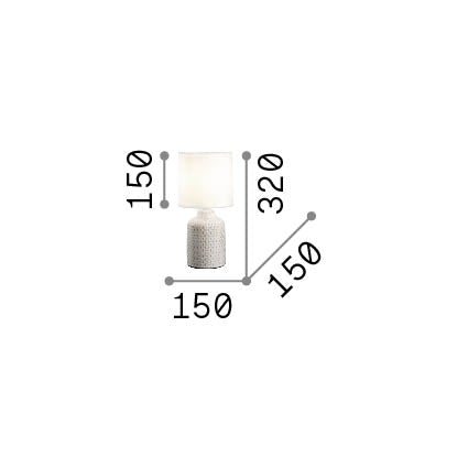 Lampă de masă Kali'-3 TL1 – desen tehnic cu dimensiuni