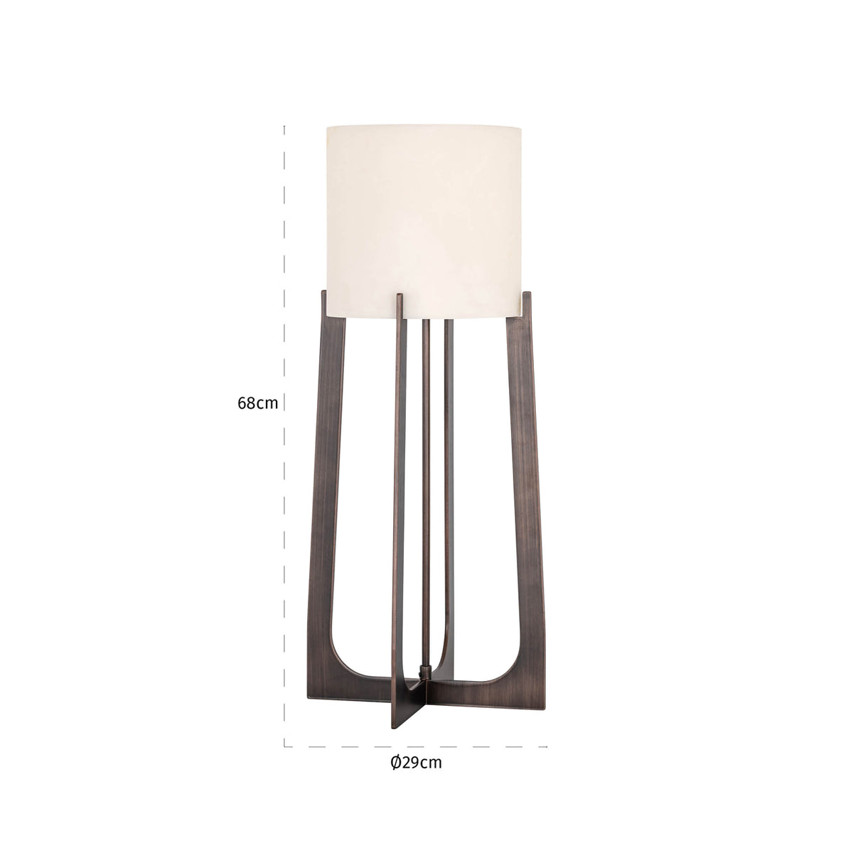 Lampă de masă Loura, bronz, mare – desen tehnic cu dimensiuni