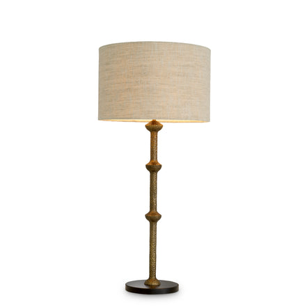 Lampă de masă Lucente, finisaj alamă vintage, cu abajur