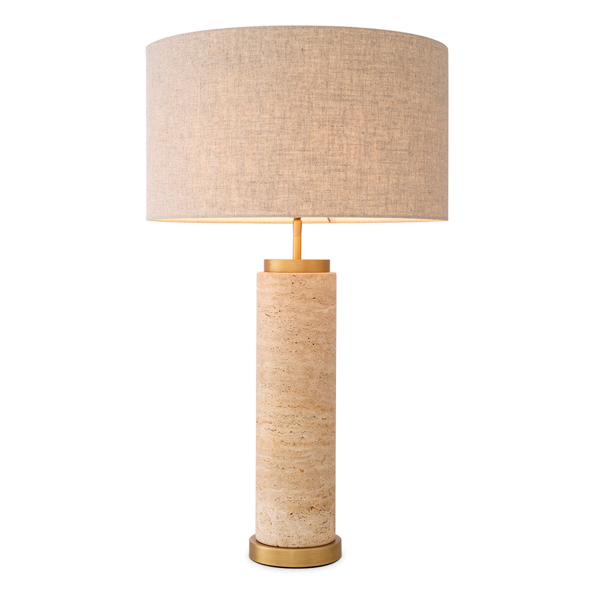 Lampă de masă Lxry, travertin, cu abajur