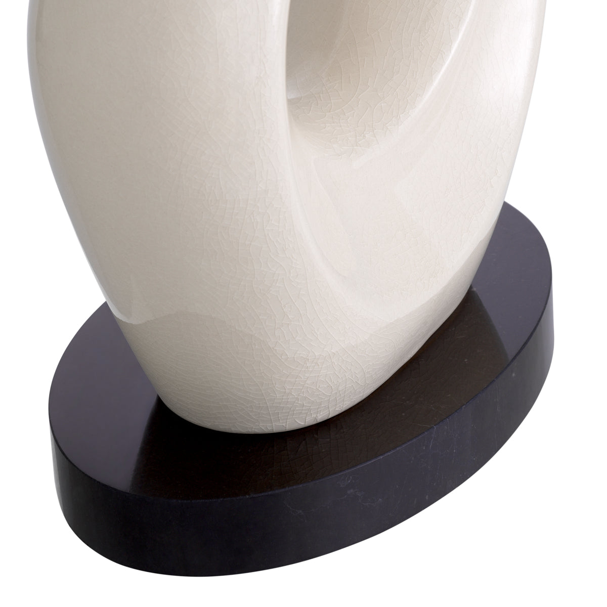Lampă de masă Macias, ceramică albă crăpată, cu abajur