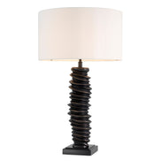 Lampă de masă Miro, finisaj bronz cu reflexe, cu abajur