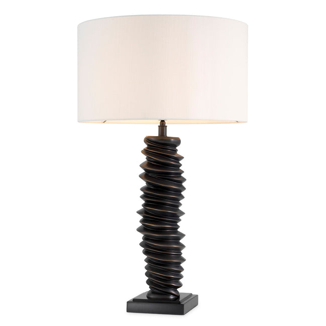 Lampă de masă Miro, finisaj bronz cu reflexe, cu abajur