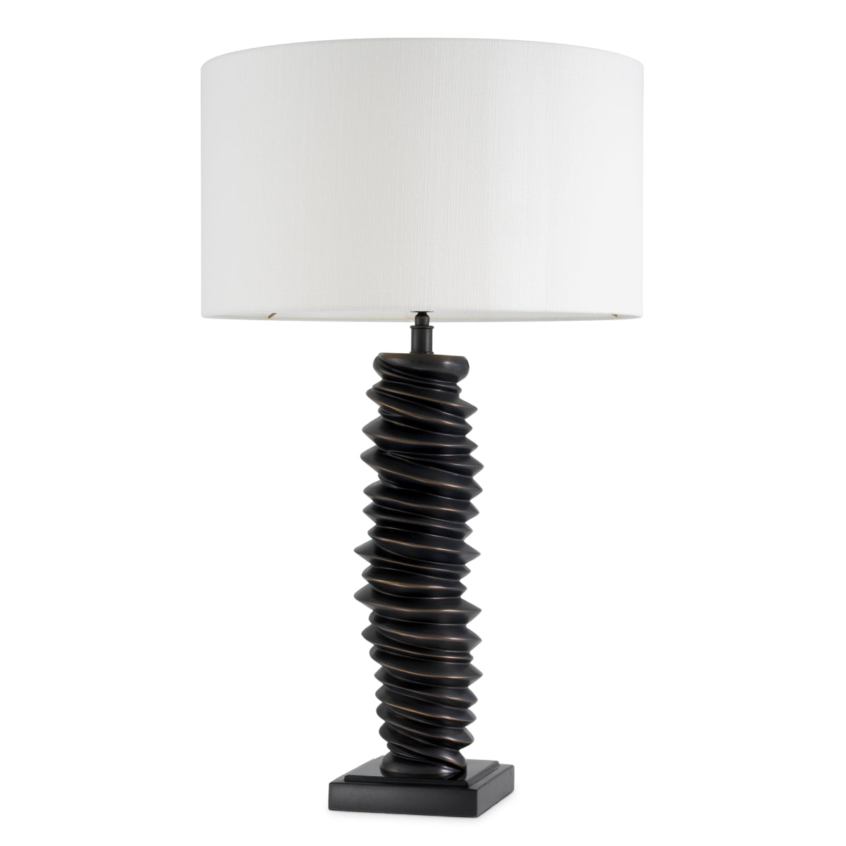 Lampă de masă Miro, finisaj bronz cu reflexe, cu abajur