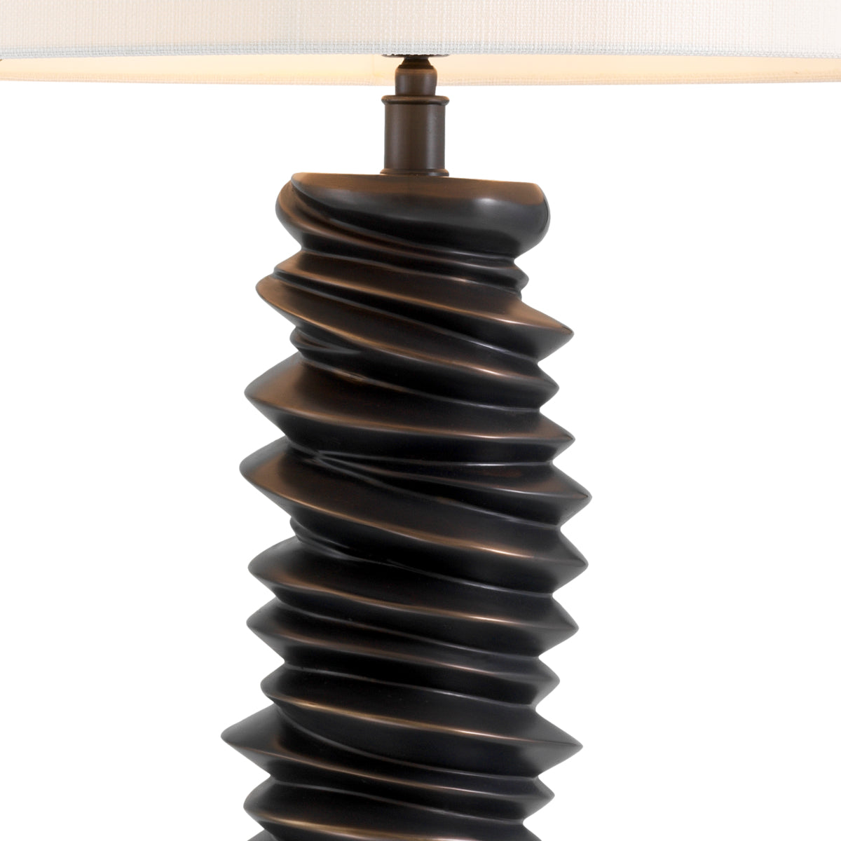 Lampă de masă Miro, finisaj bronz cu reflexe, cu abajur