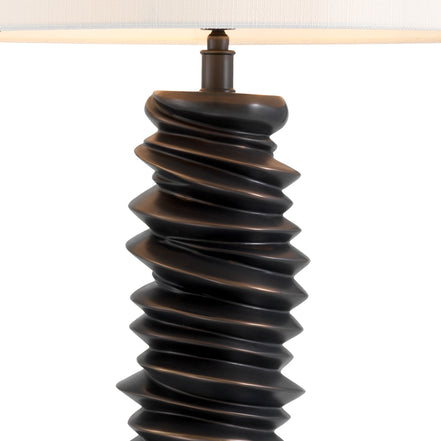 Lampă de masă Miro, finisaj bronz cu reflexe, cu abajur
