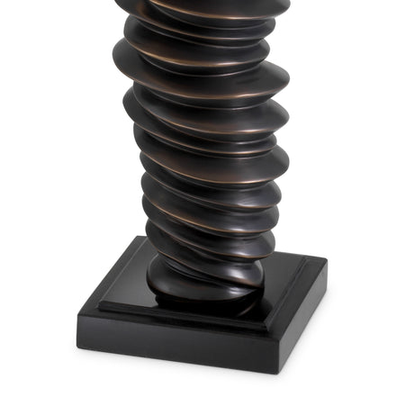 Lampă de masă Miro, finisaj bronz cu reflexe, cu abajur
