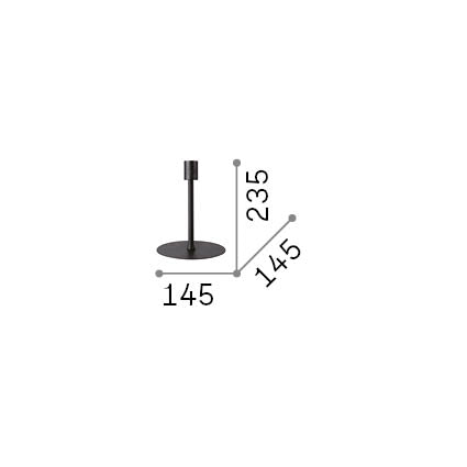 Lampă de masă modulară Set Up MTL1 mic, nichel – desen tehnic cu dimensiuni