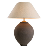 Lampă de masă Moon Jar, finisaj taupe, cu abajur