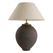 Lampă de masă Moon Jar, finisaj taupe, cu abajur