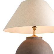 Lampă de masă Moon Jar, finisaj taupe, cu abajur