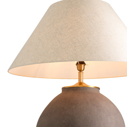 Lampă de masă Moon Jar, finisaj taupe, cu abajur