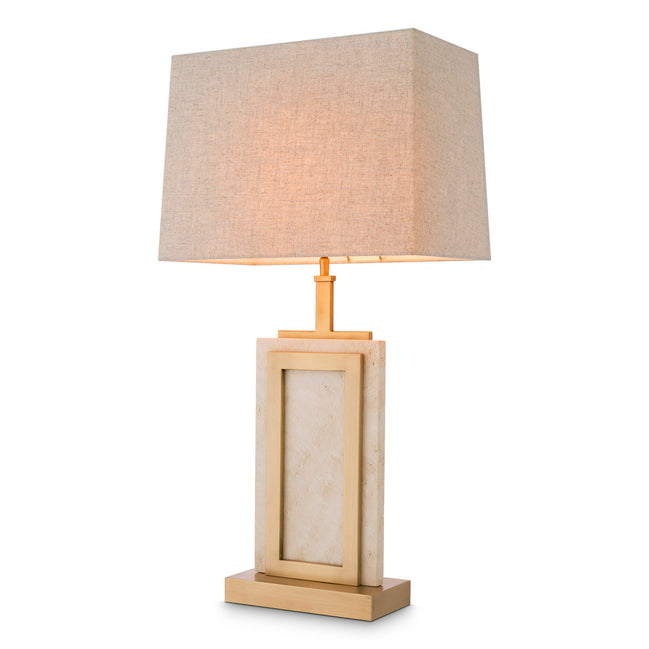 Lampă de masă Murray, travertin, cu abajur