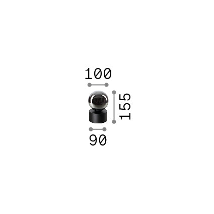Lampă de masă Perlage TL1, alb – desen tehnic cu dimensiuni