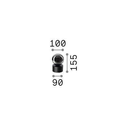 Lampă de masă Perlage TL1, chihlimbar – desen tehnic cu dimensiuni