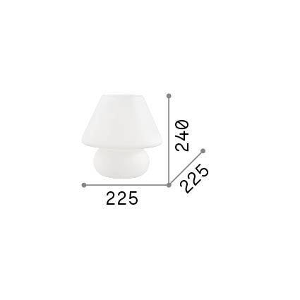 Lampă de masă Prato TL1 mare – desen tehnic cu dimensiuni