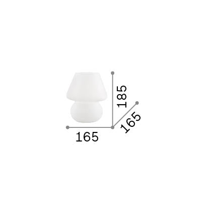 Lampă de masă Prato TL1 mică – desen tehnic cu dimensiuni