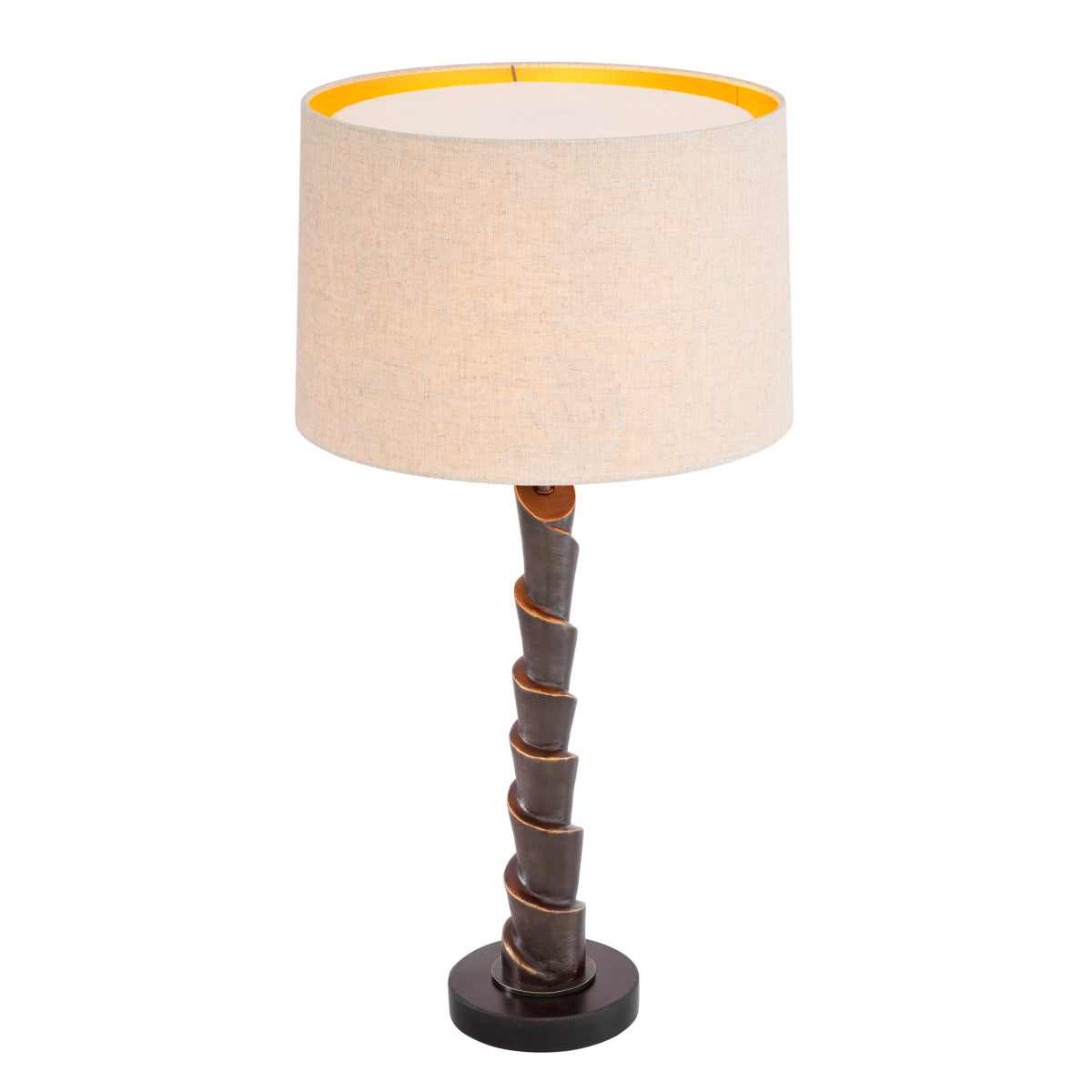 Lampă de masă Riverbank, finisaj bronz cu reflexe, cu abajur