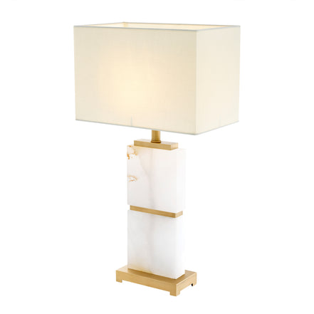 Lampă de masă Robbins, finisaj alamă mat, alabastru