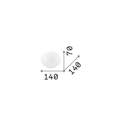 Lampă de masă Smarties TL1 D14 – desen tehnic cu dimensiuni