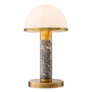 Lampă de masă Ziegèl, finisaj alamă antichizată, marmură gri