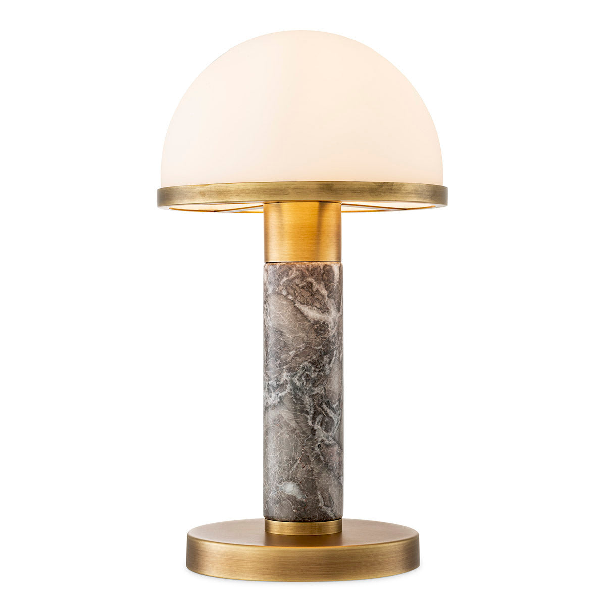 Lampă de masă Ziegèl, finisaj alamă antichizată, marmură gri