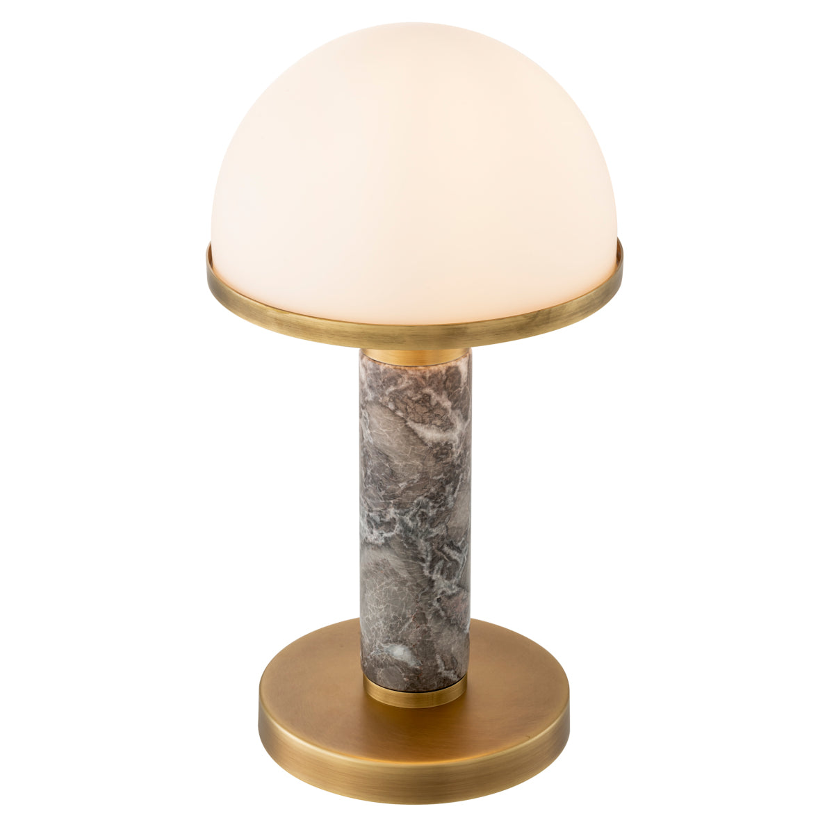 Lampă de masă Ziegèl, finisaj alamă antichizată, marmură gri