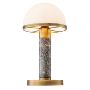 Lampă de masă Ziegèl, finisaj alamă antichizată, marmură gri