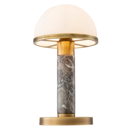 Lampă de masă Ziegèl, finisaj alamă antichizată, marmură gri