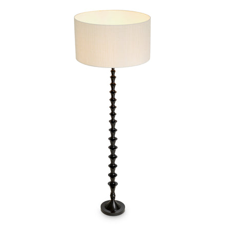 Lampă de podea Arabella, finisaj negru pian, cu abajur