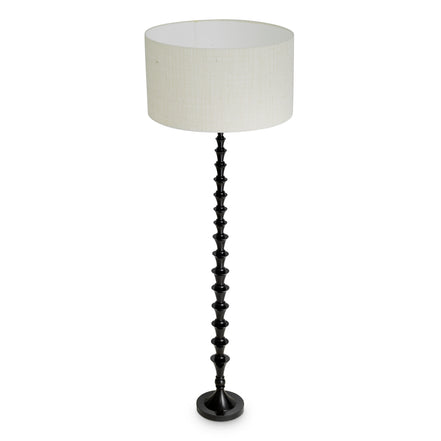 Lampă de podea Arabella, finisaj negru pian, cu abajur