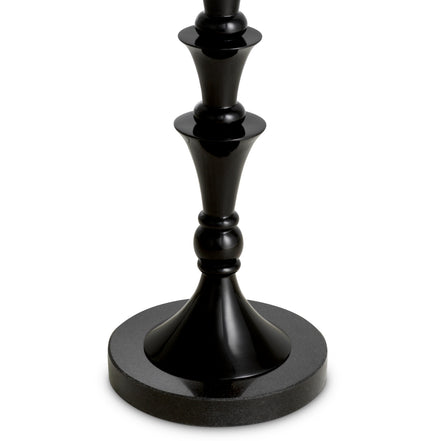 Lampă de podea Arabella, finisaj negru pian, cu abajur