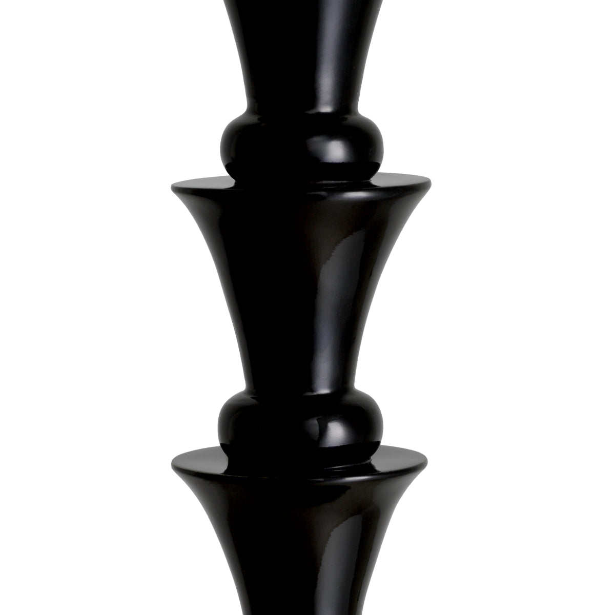 Lampă de podea Arabella, finisaj negru pian, cu abajur