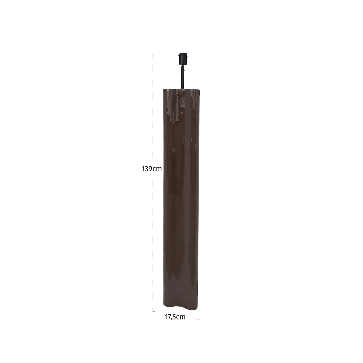 Lampă de podea Aurelia, castaniu – desen tehnic cu dimensiuni