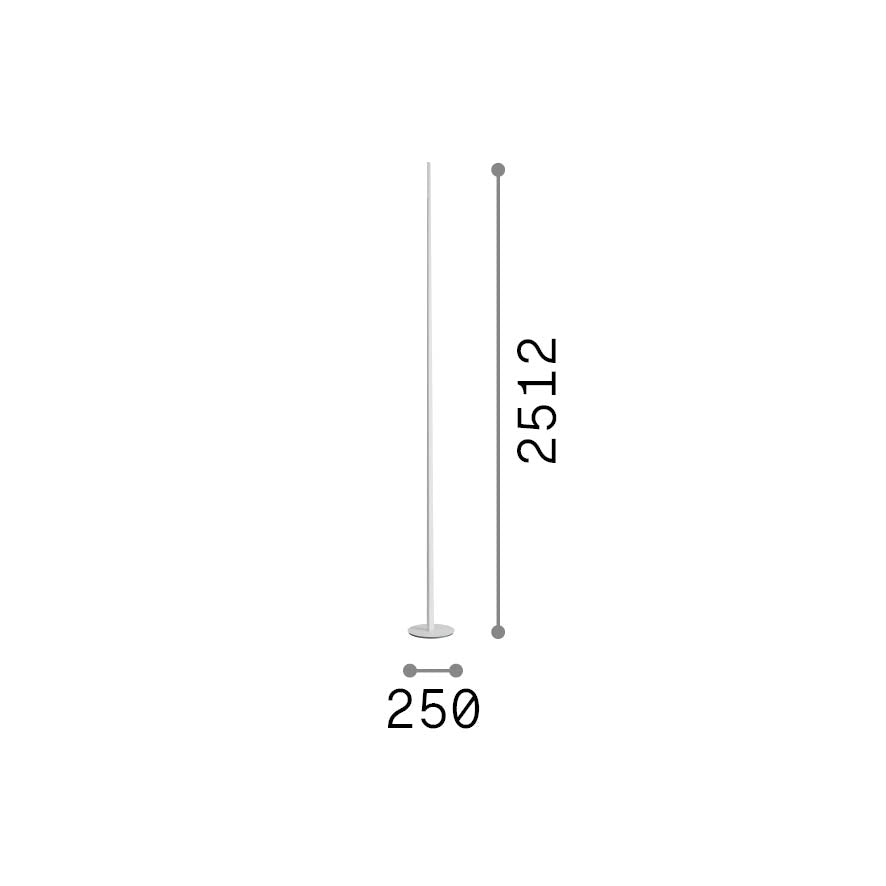 Lampă de podea Blade PT, alamă – desen tehnic cu dimensiuni