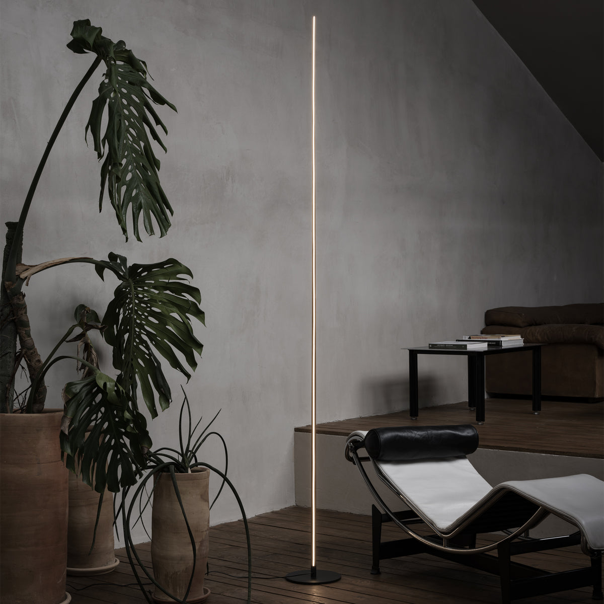 Lampă de podea Blade PT, nichel – ambient