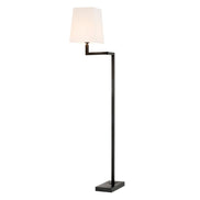 Lampă de podea Cambell, finisaj bronz, cu abajur